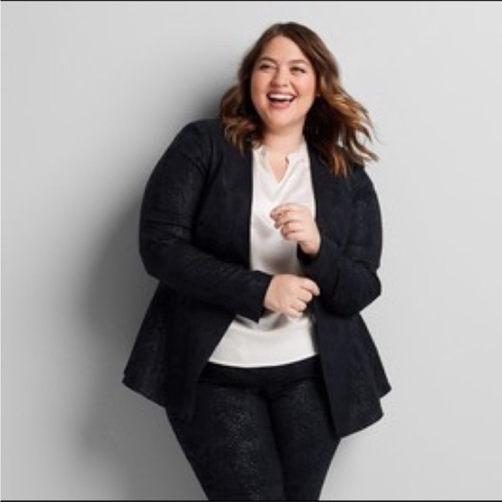 Lane Bryant Blazer Snakeskin Print Peplum